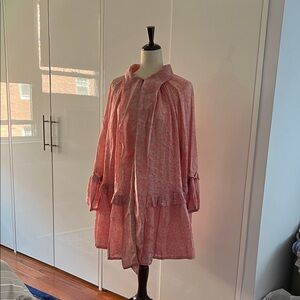 Pink Floral Long Sleeve Dress